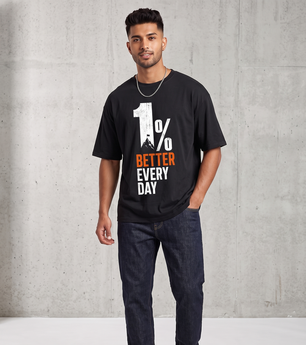1% Better Every Day Oversized Graphic T-Shirt | Heavyweight Streetwear Tee