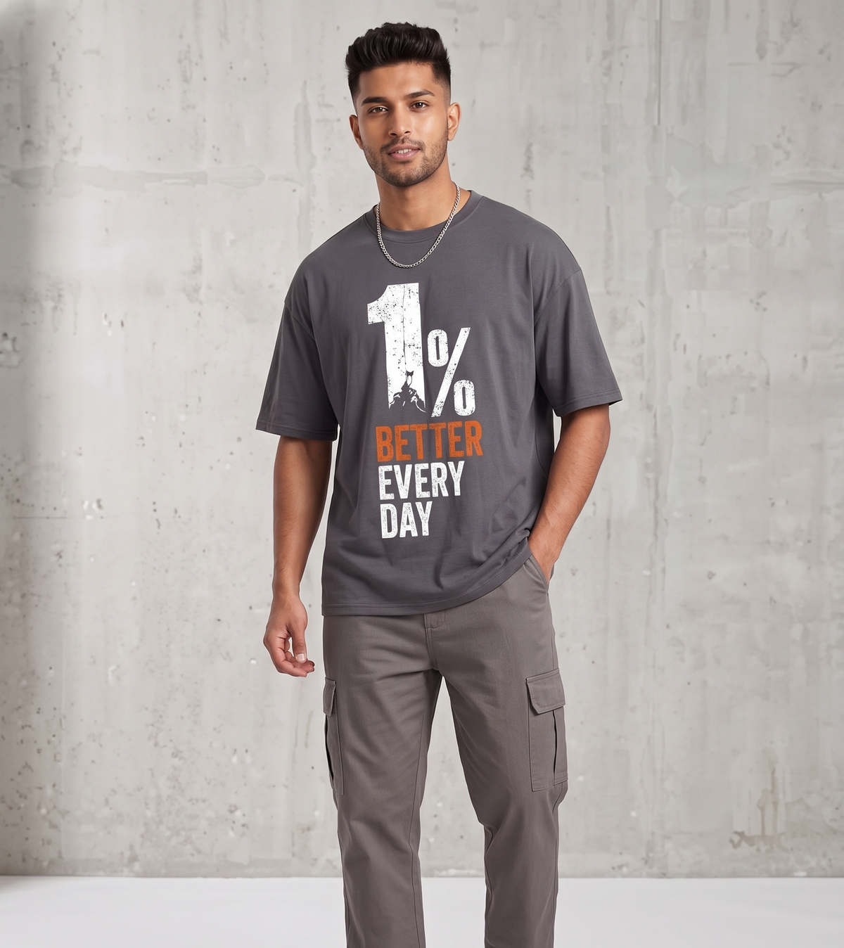 1% Better Every Day Oversized Graphic T-Shirt | Heavyweight Streetwear Tee