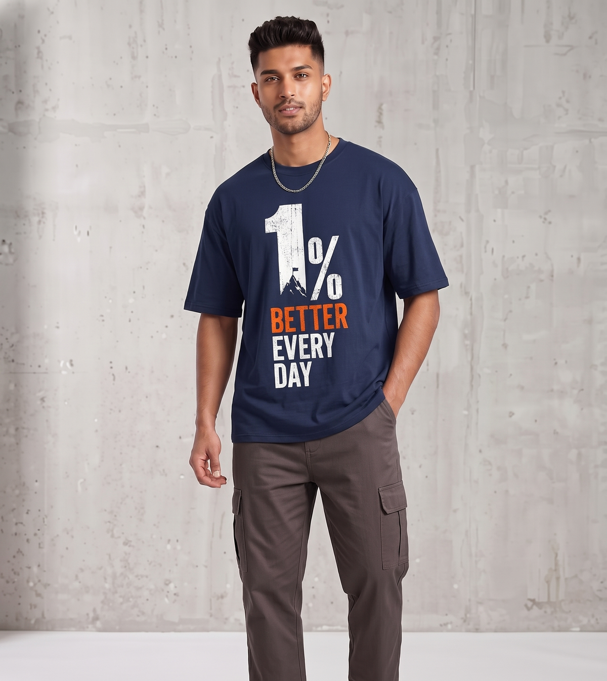 1% Better Every Day Oversized Graphic T-Shirt | Heavyweight Streetwear Tee
