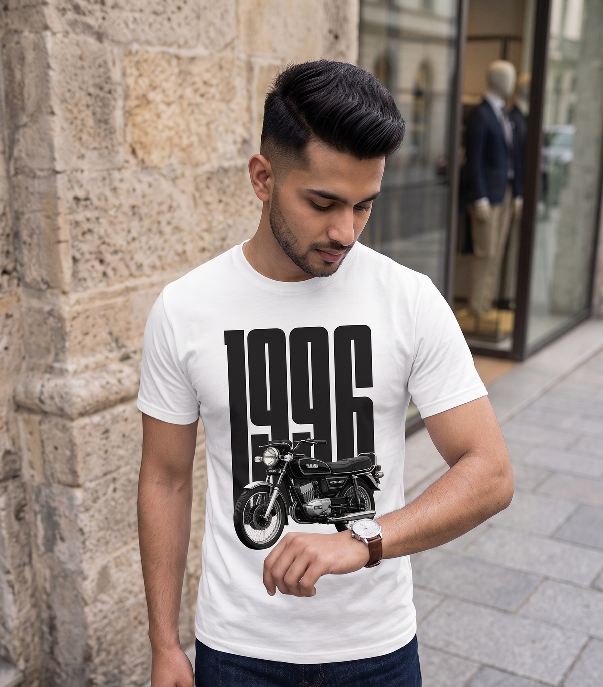 1996 Vintage RX100 Graphic Tee – Premium White T-Shirt