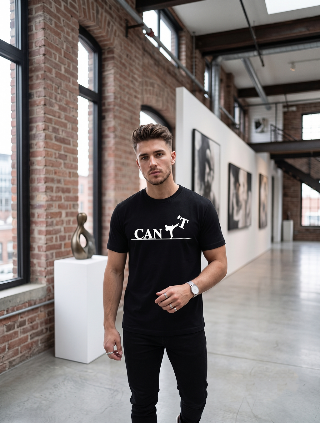 "CAN" Overcoming Limits Graphic Tee – Premium Heavyweight Black T-Shirt